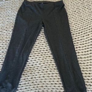 Eileen Fisher Gray Piped Slim Stretch Ankle Cropped Pant Small